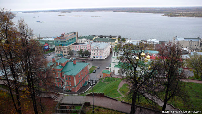 View from the walls of the Nizhny Novgorod Kremlin toward Volga River