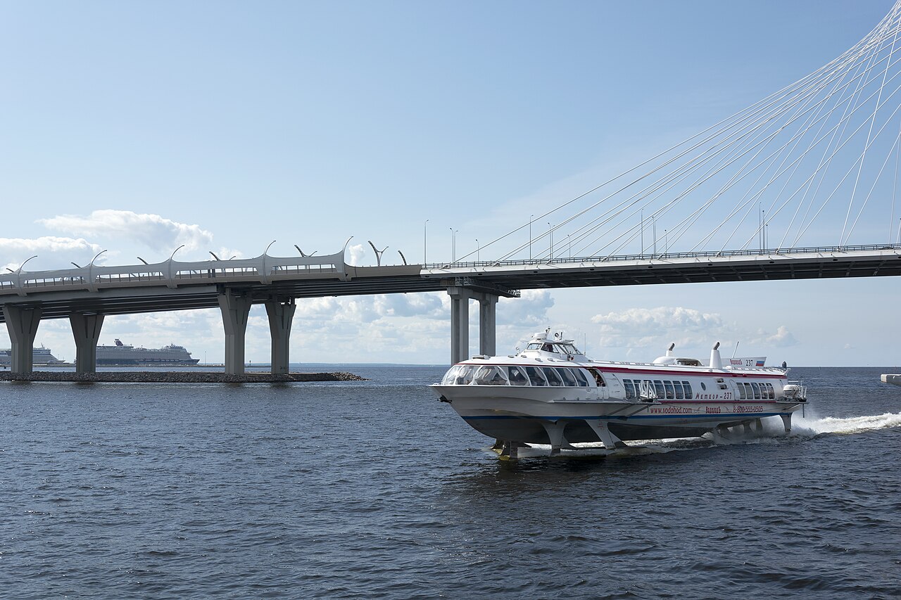 A hydrofoil on a river