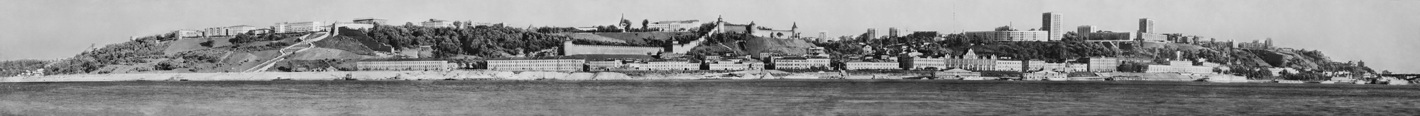 Вид на нагорную часть города со стороны Мочального острова, 1970-е годы