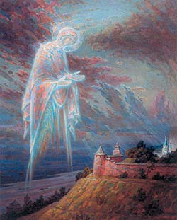 "The Apparition of the Virgin Mary Above the Nizhny Novgorod Kremlin." Artist: Zanoga Vladimir