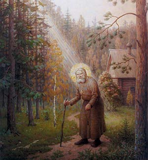 Serafim Sarovsky . Painting by Vl. Zanoga