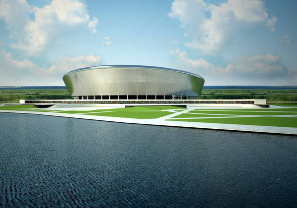 Computer-generated view of the stadium