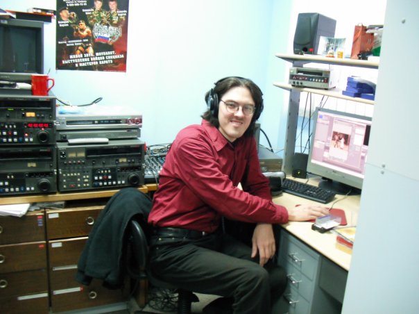 Aleksey Podnebesny at his workplace
