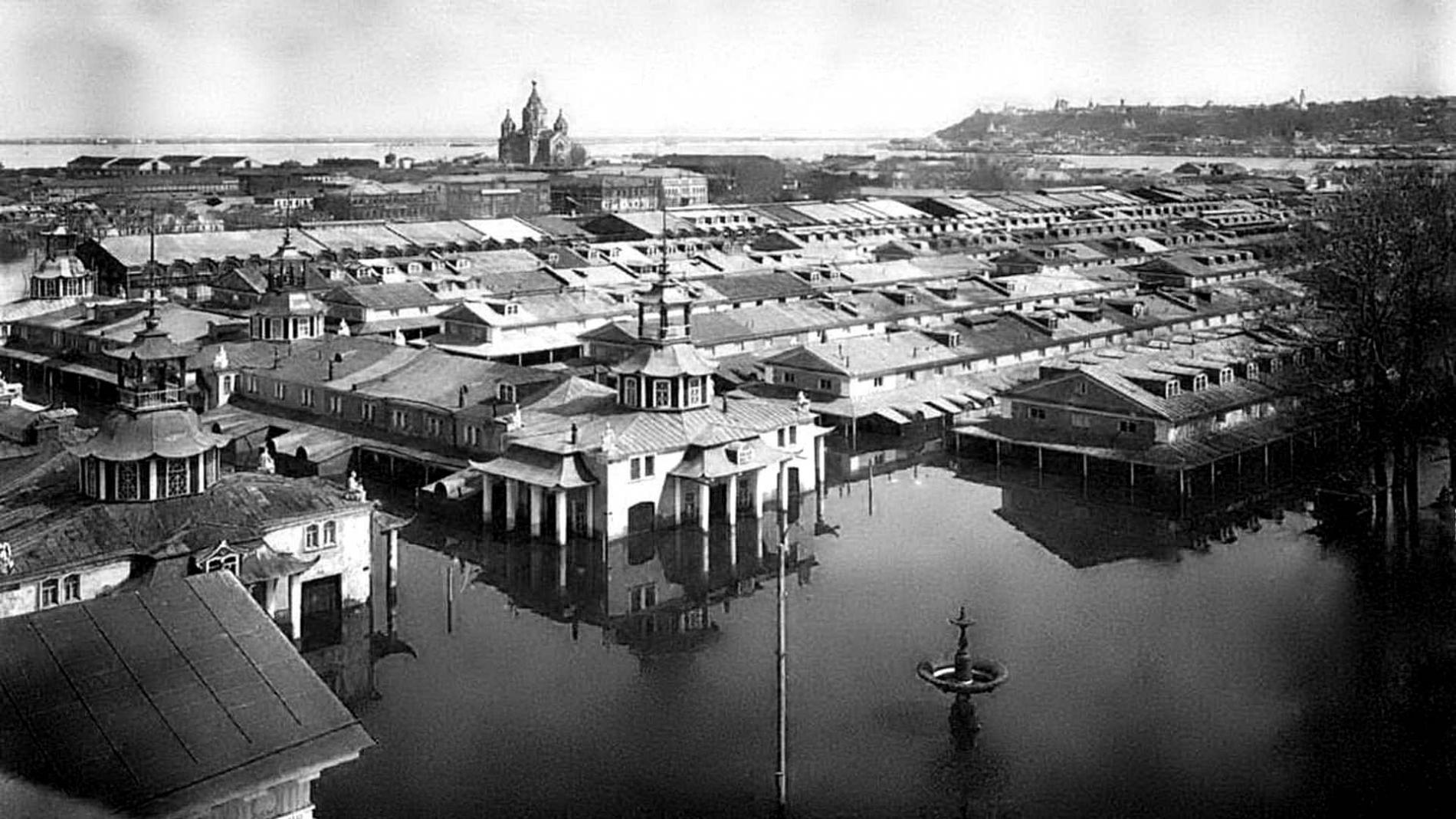 Нижегородская ярмарка в весенний разлив. М. П. Дмитриев