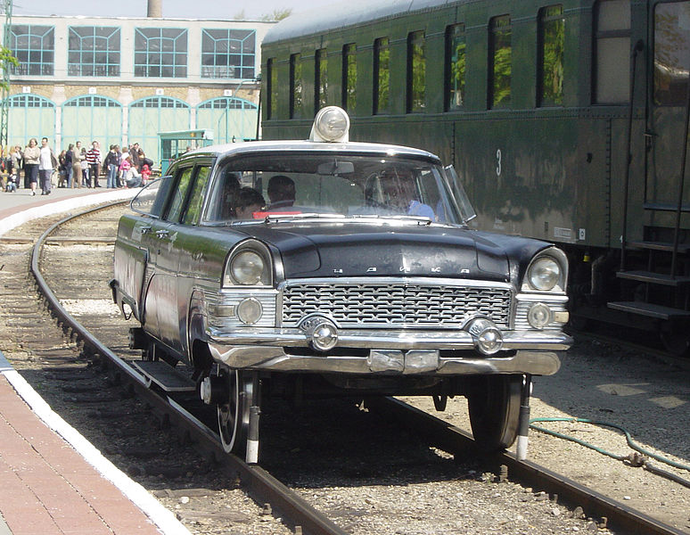 A railcar based on the GAZ "Chayka" executive sedan