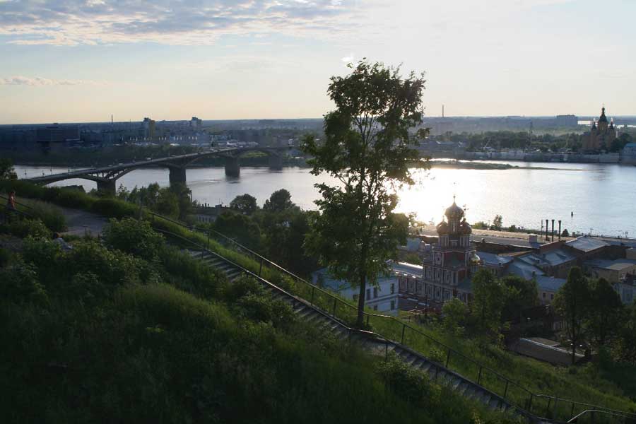 Волжский откос, вид на Стрелку