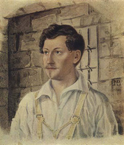 I. A. Annenkov at hard labor. Drawing by M. Bestuzhev