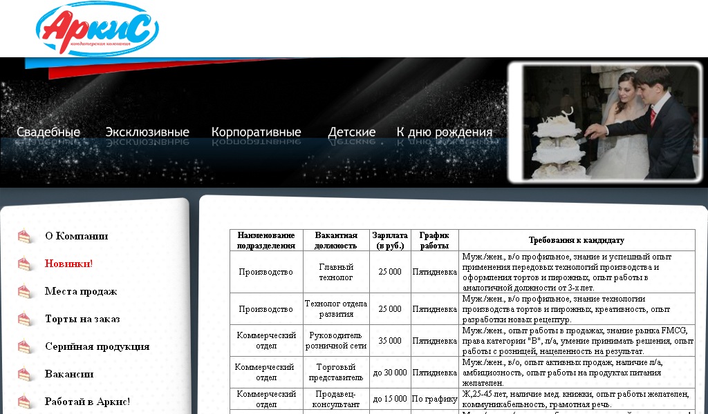 Official website of the company "Arkis"