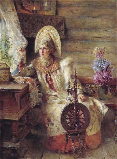 A Boyar's Daughter at the Window. K. E. Makovsky, State Hermitage Museum