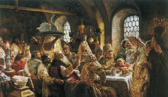 A Boyar Wedding Feast in the 17th Century. K. E. Makovsky, State Hermitage Museum