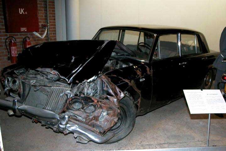 The result of L.I. Brezhnev's reckless driving, which nearly cost him his life