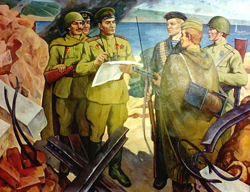 Brezhnev in A. Rusin's painting "Malaya Zemlya"