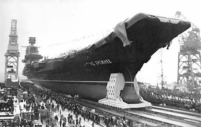 Launching of the anti-submarine cruiser "Leonid Brezhnev"