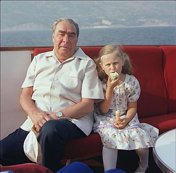 With his granddaughter on vacation