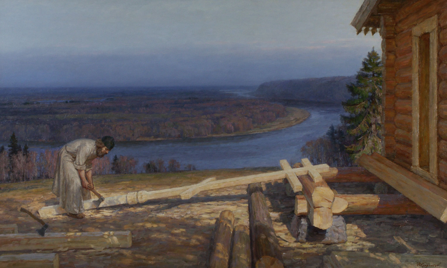 Vetluga Region landscapes in a painting by artist N. Yu. Burdastov