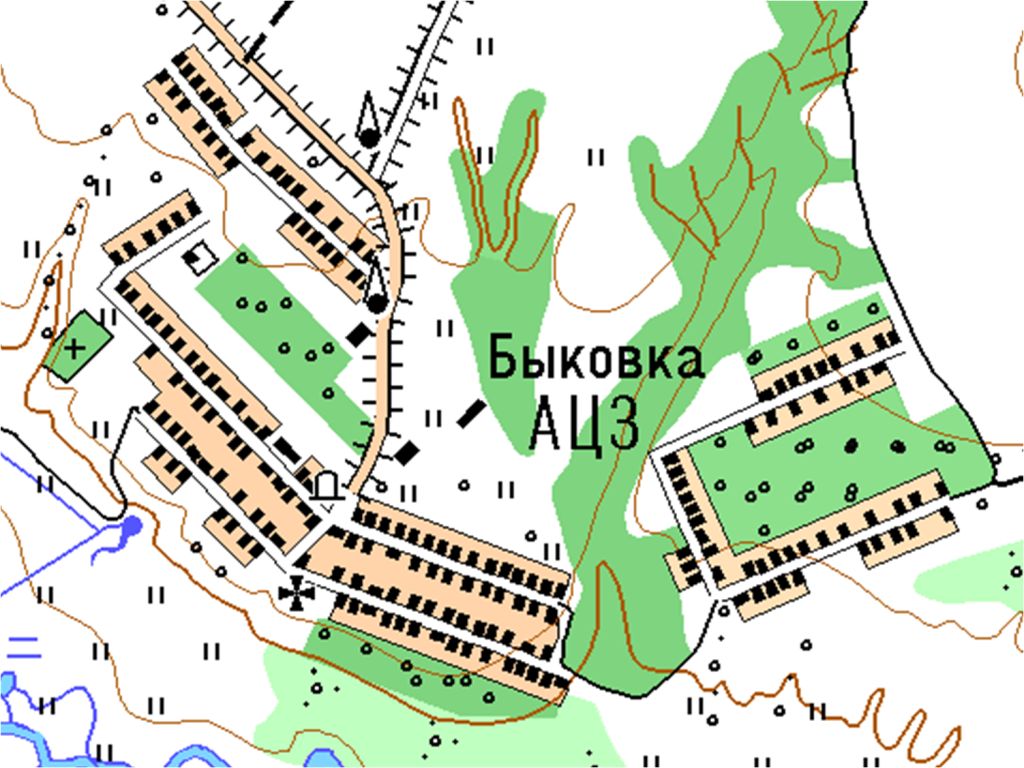 Bykovka. A modern map