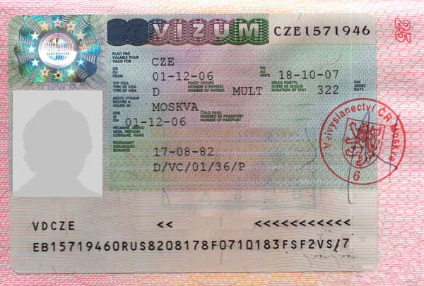 An example of a visa