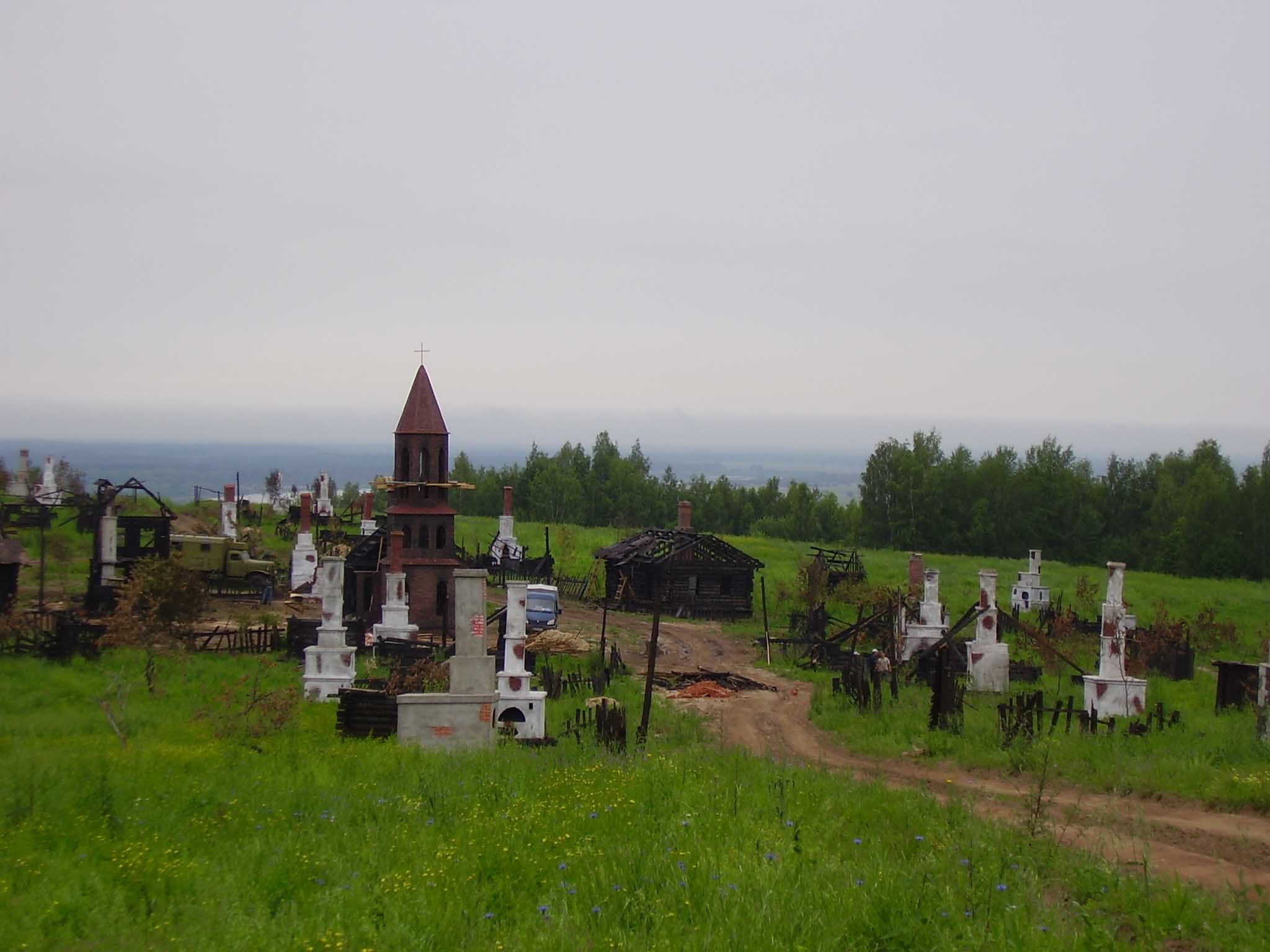 Set for the film "Burnt by the Sun 2" in the village of Chmutovo
