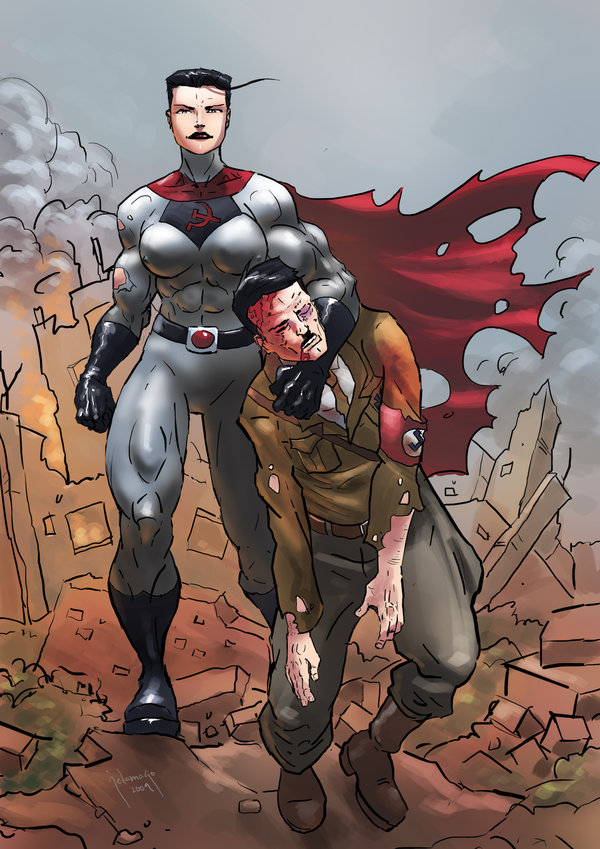 Soviet Superwoman defeats Hitler