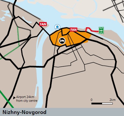 Boundaries of the Historic Center Nizhny Novgorod on the diagram for foreign nationals