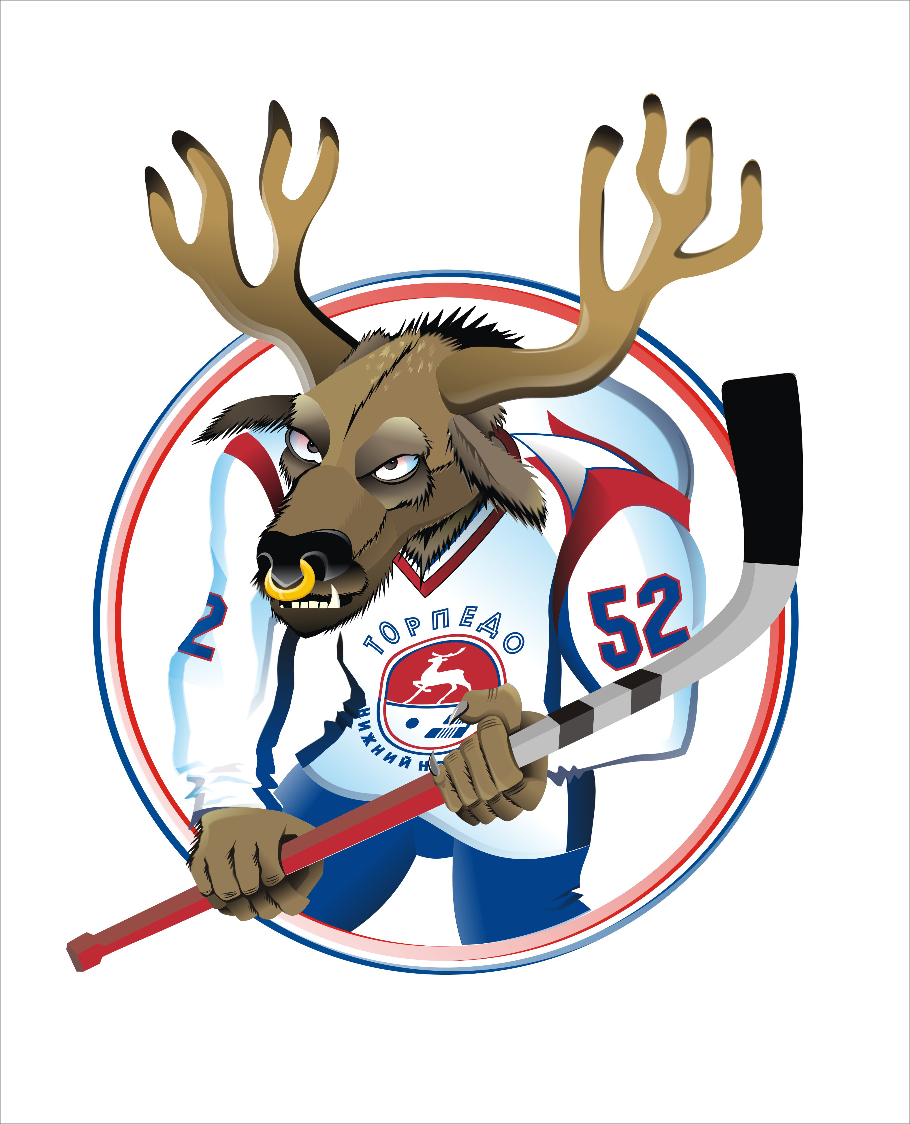 The "Torpedo" talisman — the Nizhny Novgorod deer — as the fans imagine it . Drawing by Natalya Selskova