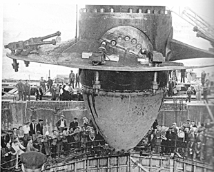 August 1955. Installation of the rotor of the first generating unit at the Gorky Hydroelectric Station