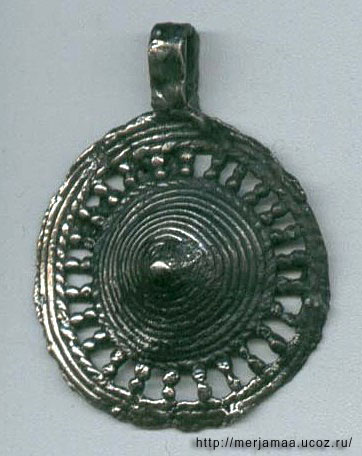 A pendant of the Galindians. An exact copy of the copper pendant from the settlement of Bolobonovo, the Izver River
