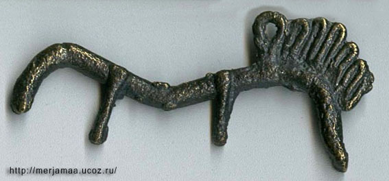 A Galindian bronze ornament found in March 2007 near the Pokrov hillfort, unknown to archaeologists, on the Ugra River. Kaluga Oblast