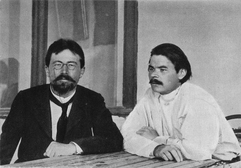 A. M. Gorky and A. P. Chekhov. Yalta. April 1900