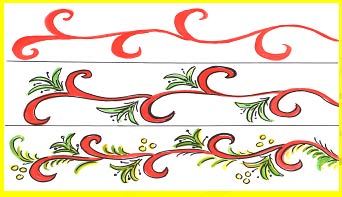 Elements of Khokhloma ornament