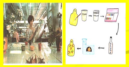 Production cycle of Khokhloma craft. Children painting
