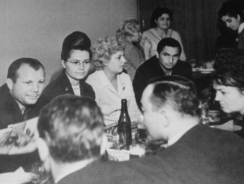 Cosmonaut Yuri Gagarin dissolves into the milieu of the Nizhny Novgorod intelligentsia