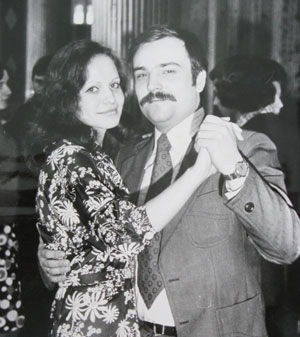 With his wife Olga, the 1990s