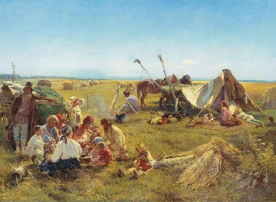 Peasant Dinner. K. E. Makovsky, State Hermitage Museum