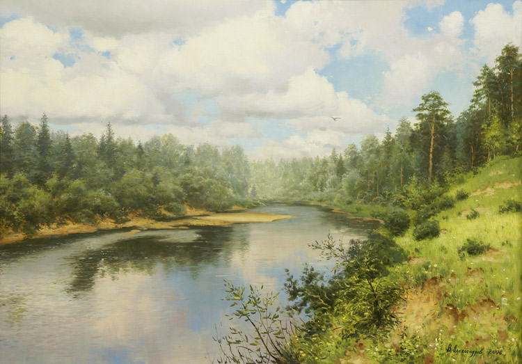 "The Lyunda River". Artist Vladimir Alexandrov