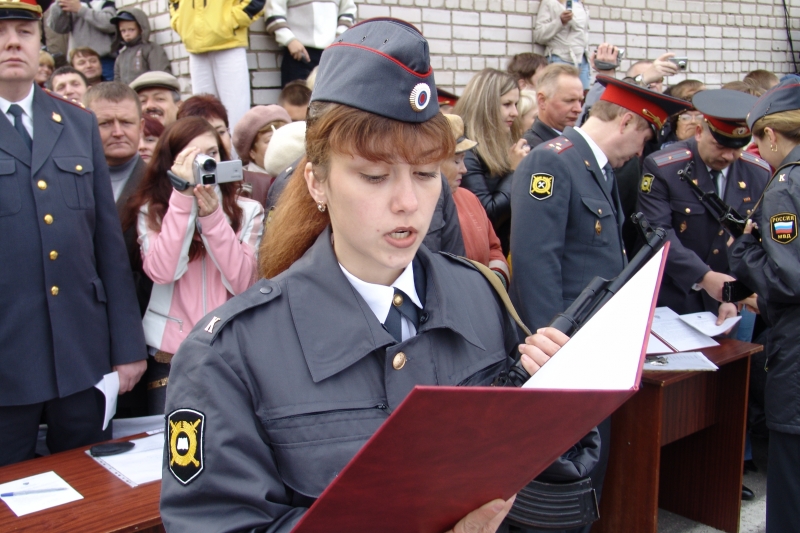 Solemn swearing-in ceremony for officers of the internal affairs bodies of the Russian Federation by first-year cadets of the Nizhny Novgorod Academy of the Ministry of Internal Af