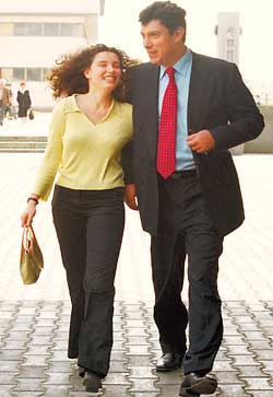 With his daughter Zhanna