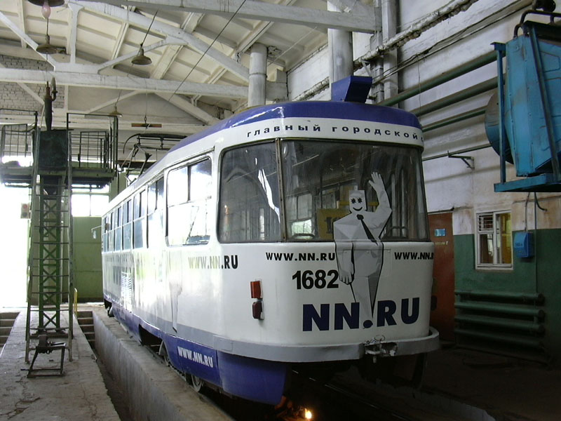 Armored train — the NNRU tram in the depot. Promotional campaign, 2007