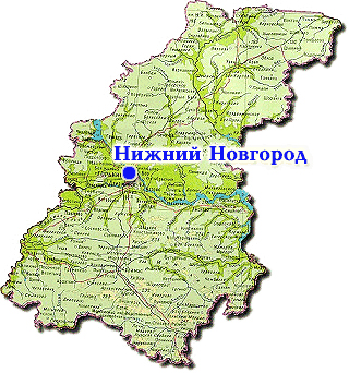 Нижегородская область на карте
