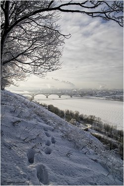 Волжский откос зимой