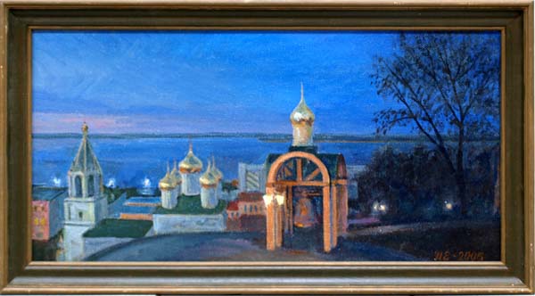 A painting depicting a view from Grebeshok