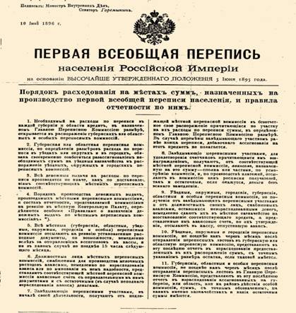 Первая Всеобщая перепись населения Российской Империи