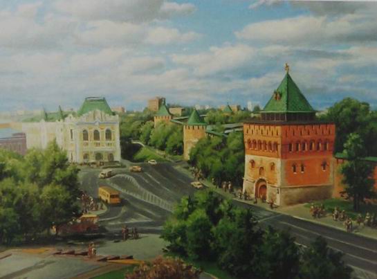 Площадь Минина на картине