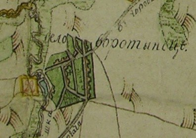 Plan of Vorotynets. Map fragment. Late 18th century