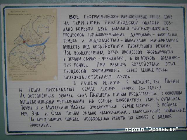 Soil map of the Pikshen and Bolshoye Boldino area, an educational display board