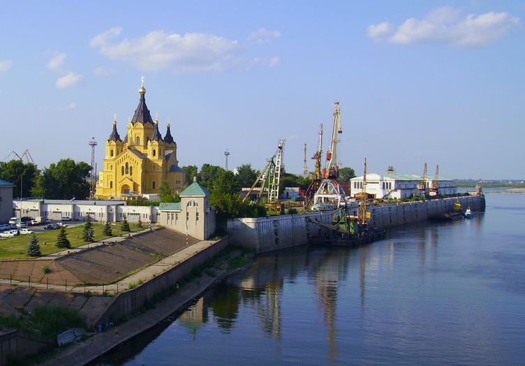 View of the river port from Kanavinsky Bridge