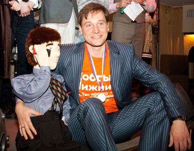 Roman Skudnyakov's birthday. With a puppet avatar. Vladimir Makhov's Studio