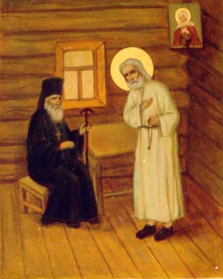 Iconography of Serafim Sarovskiy. The transfer of the Diveevo Monastery into the care of Venerable Serafim