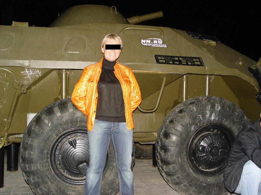 Armoured personnel carrier with a sticker of the [ NN.RU Auto Forum ]