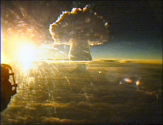 The Tsar Bomba explosion over Novaya Zemlya. View from an airplane